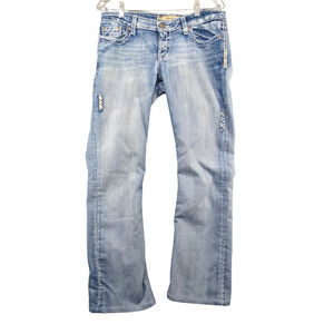 Buckle Light Wash Blue Boot Cut Jeans 28x30